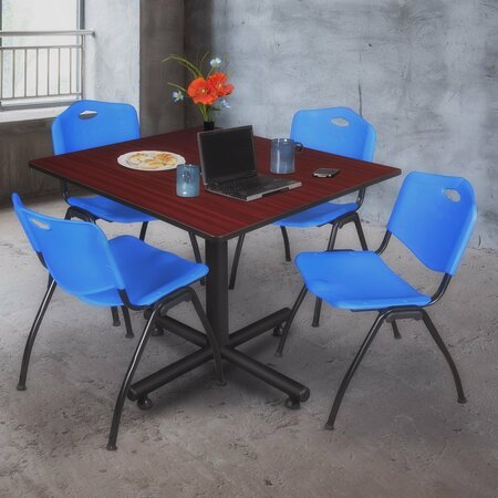 KOBE Square Tables > Breakroom Tables > Kobe Square Table & Chair Sets, 48 W, 48 L, 29 H, Mahogany TKB4848MH47BE